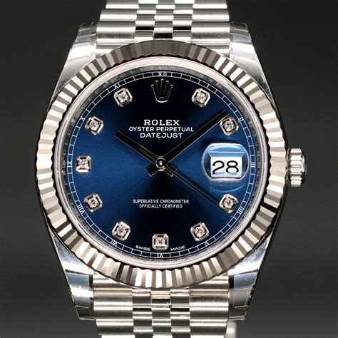 Rolex men's datejust blue dial